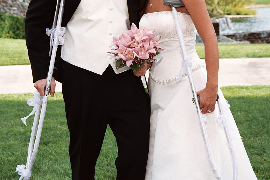 Getting married with a Meccano set on my leg